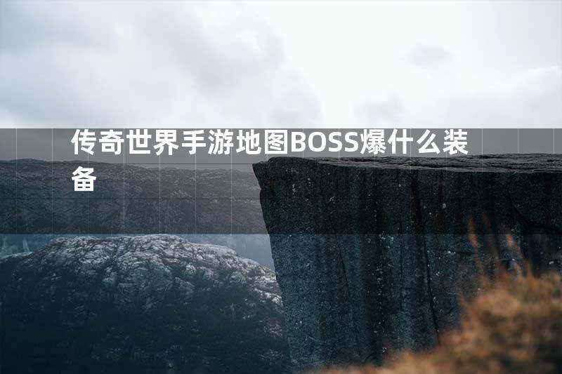 传奇世界手游地图BOSS爆什么装备